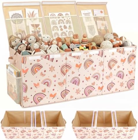 Toy Box with Adjustable Divider Large Toy Chest Storage by UnicornCastle