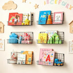 X-cosrack 4-Pack Wall Mounted Metal Kids Bookshelf, Floating Book Shelves - Image 4