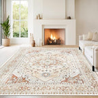 Orange Red 8x10 Washable Area Rugs by Srugn