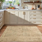 Neutral Tan Small Throw Rugs 3x5, Vintage Distressed Tree of Life Washable - Image 3