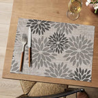 Artoid Mode Floral Vinyl Plastic Placemats Set of 4, 12x18 Inch Washable - Image 2