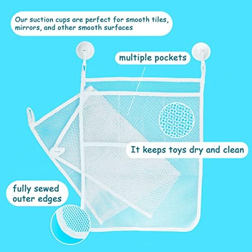 2 PCS Mesh Bathtub Toy Holder Bag, 18 x 14 Inch Bath Toy Organizer, 4 Ultra - Image 3