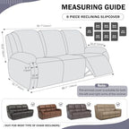 vctops 8 Pieces Geometric Jacquard Plush Recliner Sofa Covers Soft Fuzzy Fluffy - Image 2