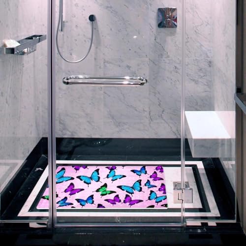 Bathtub Mat Non Slip 26.8x15.1In, Butterflies Bath Mat - Image 6
