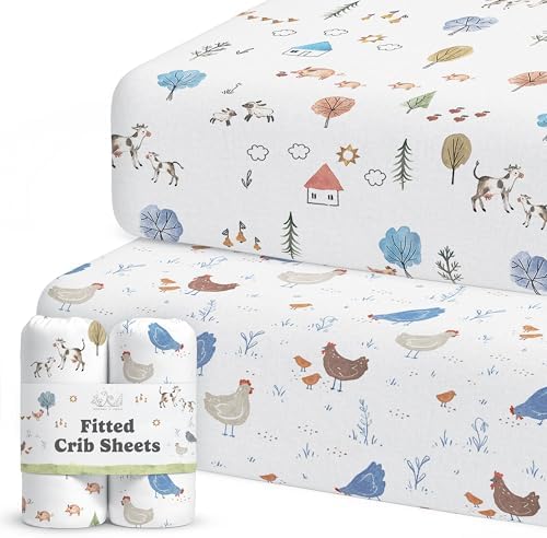 Sorrel + Fern Baby Crib Sheets Neutral, Fitted 2-Pack by SorrelFern