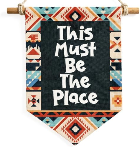 Boho This Must Be the Place Canvas Banner Wall Hanging Decor 12x16in by Unknown