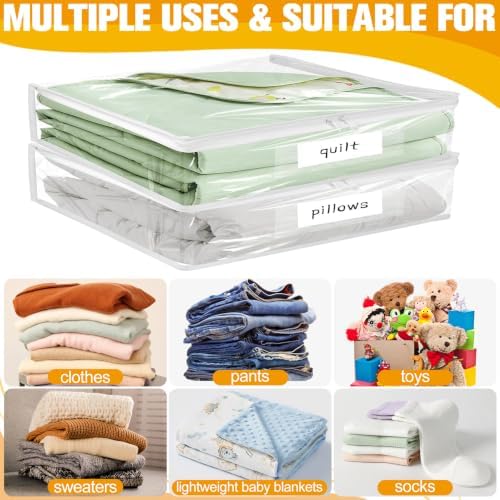 Plastic Storage Bags with Easy-Glide Zipper, Durable Clear Vinyl Zippered - Image 6