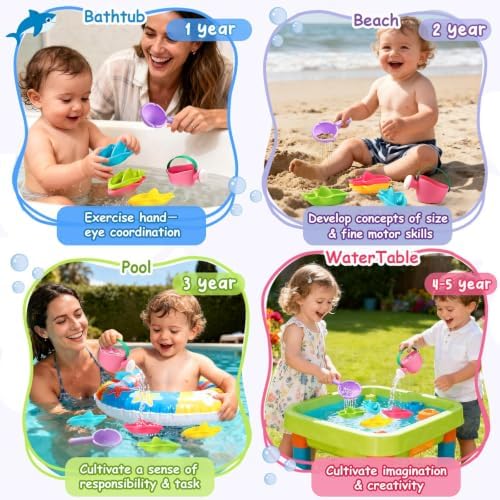 Baby Bath Toys, Mold Free Bath Toys Toddlers 2-4, Water Table Toys - Image 2