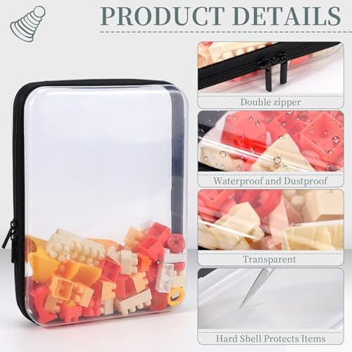YOPCDJ 3 Pack Clear Hard Shell Zipper Case, Plastic Pouch - Image 4