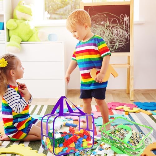 6 Colors L & XL Toy Storage Bags Reusable Clear Toy Organizer - Image 6