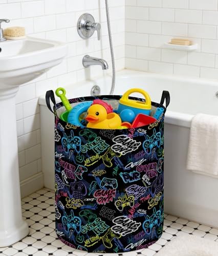 Kids Laundry Basket Boys Laundry Hamper Kids Collapsible Canvas Waterproof - Image 6