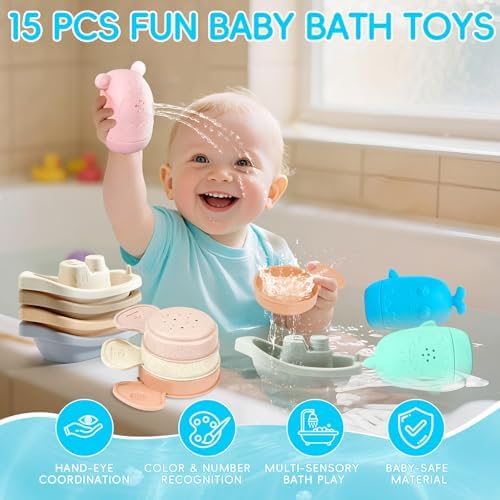 Baby Bath Toys for Kids Ages 1-3, Bathtub Pool Water Table Toys, Silicone Bath - Image 2