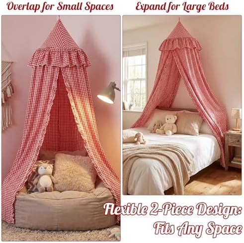 SmoothNovelty Gingham Plaid Bed Canopy - Image 5