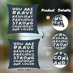 You Are Affirmation Navy Blue Pillow Cover 18x18, Nursery Inspirational - Image 2