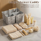 GVY Portable Plastic Shower Caddy, Large Capacity Shower Basket - Image 2