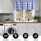 Hiasan Plaid Curtains Valances, Royal Blue and White, 52W x 18L, 1 Panel - Image 6
