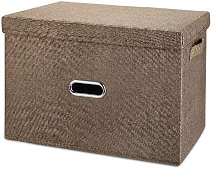 Large Linen Fabric Foldable Storage Bins by Unknown
