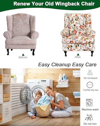 CRFATOP Wingback Chair Covers Stretch Armchair Slipcovers - Image 4