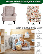 CRFATOP Wingback Chair Covers Stretch Armchair Slipcovers - Image 4