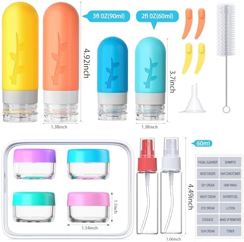18pack Travel Bottles for Toiletries:Silicone TSA Approved-Containers for - Image 4