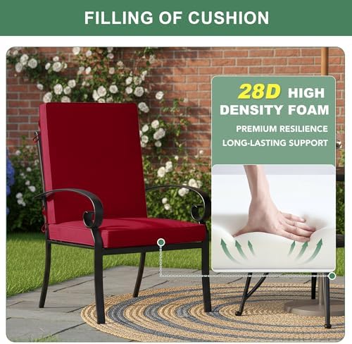 Summsun Patio Dining Seat Cushions Set of 4, 20 x 20 Inch - Image 6