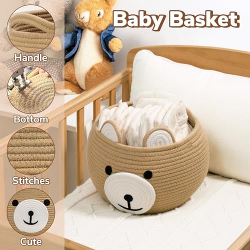 CherryNow Baby Basket for Gifts Empty, Cute Bear Design - Image 2