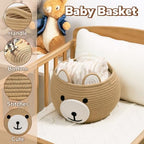 CherryNow Baby Basket for Gifts Empty, Cute Bear Design - Image 2