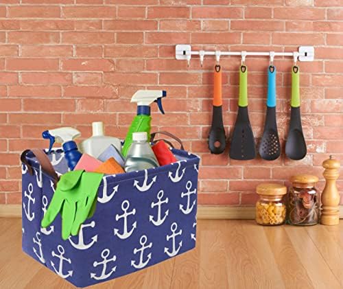 Rectangular Kids Storage Bins, Boys Baskets, Collapsible Anchor Organizer Bin - Image 3