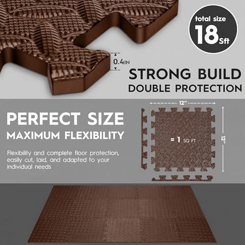 18 Pcs EVA Foam Floor Tiles, Puzzle Exercise Mat Set - Image 3