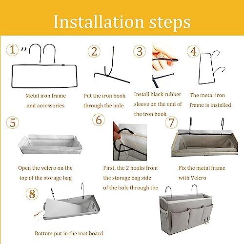 Bedside Caddy, Bedside Hanging Storage Organizer forBunk and Hospital Beds - Image 5
