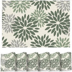 Artoid Mode Floral Vinyl Placemats Set of 6, 12x18 Inch Thanksgiving Washable by ArtoidMode