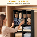 4 Tier Hanging Closet Organizer, 12 Compartments Dual Row Storage - Image 5