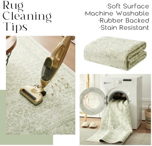 BILEEHOME Sage Area Rug for Bedroom Neutral Boho 5x8 Rugs - Image 4