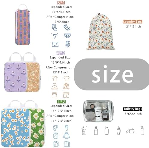 8 Pcs Compression Packing Cubes - Image 3