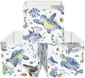 11.8" Marine Animals Cube Storage Organizer Set 3Pcs Ocean Sharks Turtles Cube by HUUMONSS