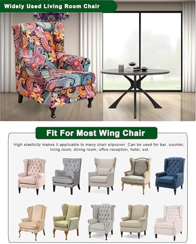 CRFATOP Wingback Chair Covers Stretch Armchair Slipcovers - Image 6