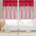 ASPMIZ Linen Kitchen Curtains 24 Inch Length, Farmhouse Boho Button Kitchen by ASPMIZ