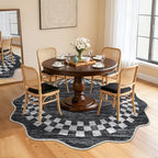 GarveeHome Washable Scalloped Round Rug 4ft Modern Solid Color Circle Rugs - Image 2