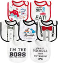 7Pcs Cotton Waterproof Baby Bibs Hook Loop Closure Newborn Bib Keepsake Baby by 2ooya