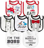 7Pcs Cotton Waterproof Baby Bibs Hook Loop Closure Newborn Bib Keepsake Baby by 2ooya