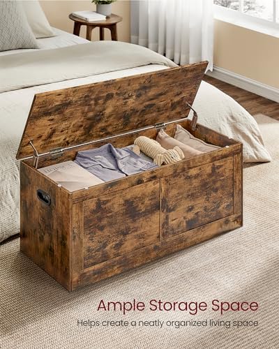 VASAGLE Storage Chest with 2 Safety Hinges, 15.7 x 39.4 x 18.3 Inches - Image 4