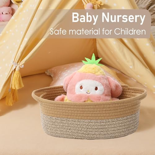 JMvicyroam Small Woven Basket, Empty Gift Basket, Jute&Brown/3 Pack - Image 5