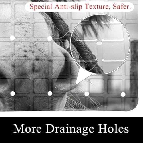 Shower Mat Non Slip 26.8 x 15.1 Inches, Donkey Animal Bathtub Mat Shower Stall - Image 2