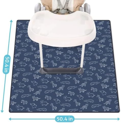 Blissful Diary Baby Splat Mat for Under High Chair, 50.4 x 50.4 Inch Wipeable - Image 3