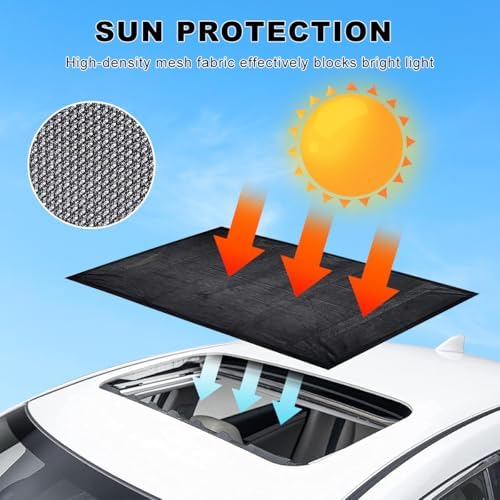 Car Window Shade, 25.6"×39.4" Breathable Mesh Magnetic Auto Sunroof Sunshade - Image 4