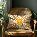 Boho Colorful Sunshine Rainbow Pillow Cover 20x12, Cute Sun Room Bedroom - Image 4