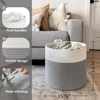 Goodpick Woven Rope Blanket Basket Living Room - Image 3