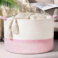 67L Large Blanket Basket, Cotton Rope Blanket Basket Living Room, Baby Laundry by Degeyoyo
