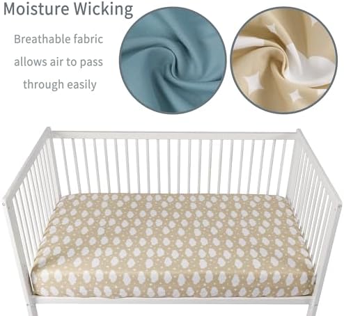 GUNTAIL Baby Crib Sheets for Boys Girls, 2 Pack Fitted Crib Sheet for Standard - Image 4