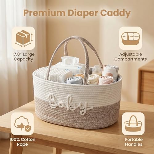 Diaper Caddy Organizer with Changeable Compartments, Newborn Essentials - Image 2
